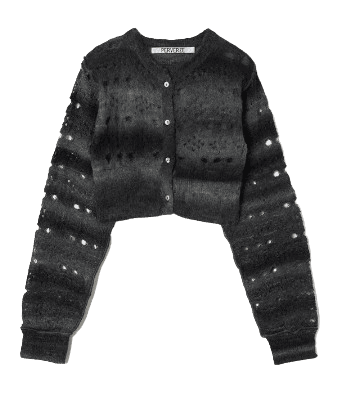 Perverze Holey Pattern Mohair Knit Cardigan