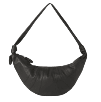 Lemaire Large Croissant Bag Soft Grained Leather Dark Chocolate