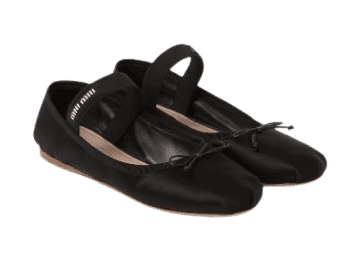 미우미우 새틴 발레리나 블랙