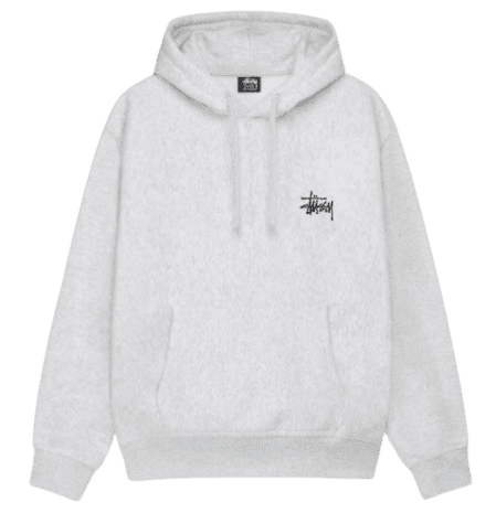 BASIC STUSSY HOODIE ASH HEATHER