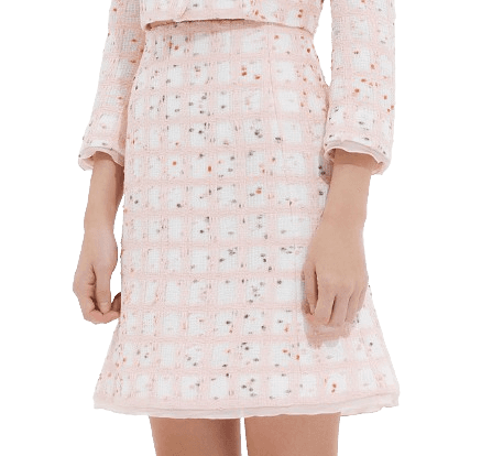 AVOUAVOU Tweed Silk Chiffon MINI SKIRT