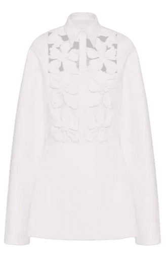 자수 컴팩트 포플린 쇼트 드레스