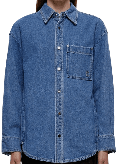 M233SH17861L 블루 데님 백로고 셔츠