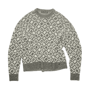 아크네스튜디오 페이스 타일 스웨터 블랙/오트밀 베이지