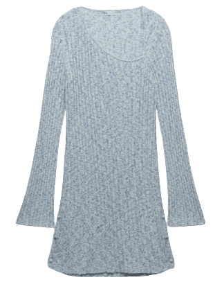 ZARA ASYMMETRIC NECKLINE KNIT DRESS