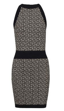 발망 모노그램 자카드 민소매 드레스