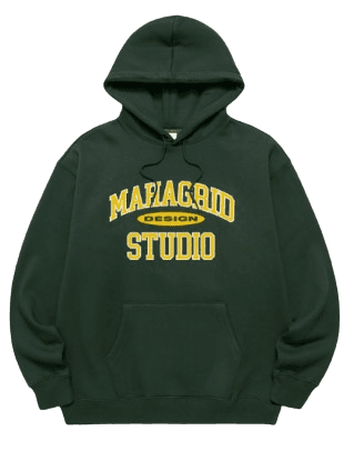 MAHAGRID COLLEGE LOGO HOODIE GREEN