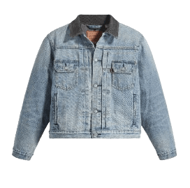 엠보스드 트러커 자켓 인디고