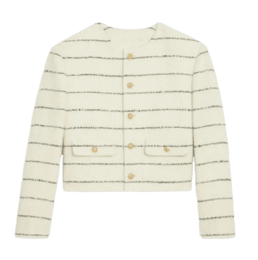 셀린느 여성 샤세르 스트라이프 트위드 자켓