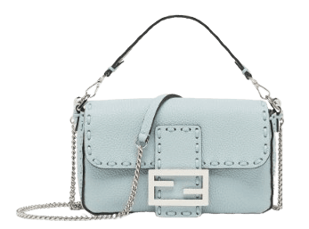 펜디 바게트 오버사이즈 탑 스티치 블루 셀러리아 백