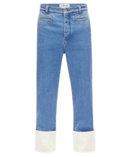 로에베 피셔맨 스톤워시 코튼 진 블루