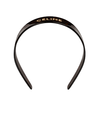 CELINE 모노크롬 CELINE 헤드밴드 - 아세테이트 & 브라스 다크 하바나 골드