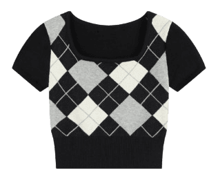 트위디아 베루스 아가일 반팔 니트