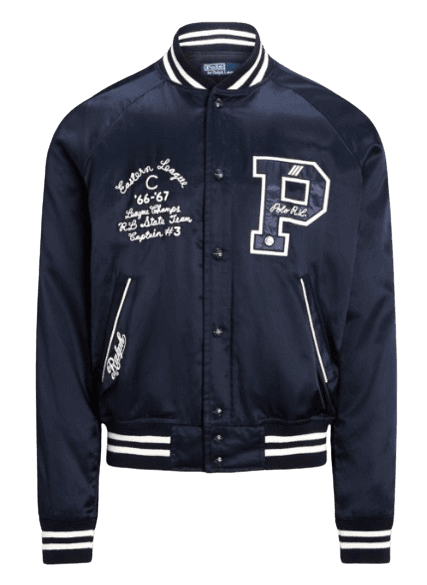 Varsity-Inspired Satin Jacket