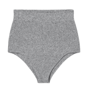 Women Super Fine Cashmere Silk Knit Shorts Grey