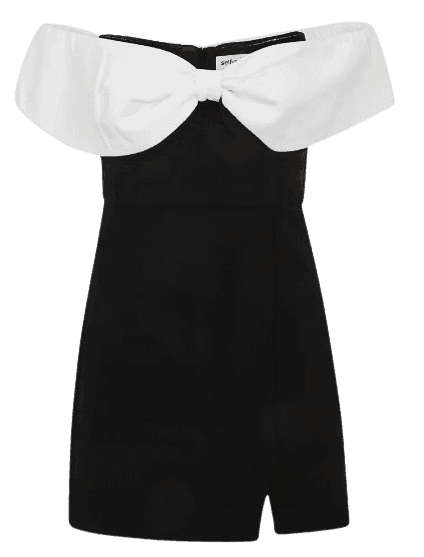 Black Crepe Bow Mini Dress