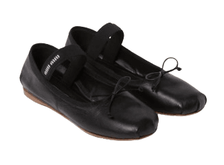 미우미우 가죽 발레리나 블랙