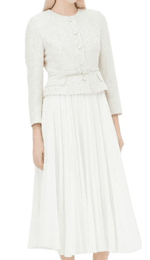 시슬리 로제 트위드 원피스