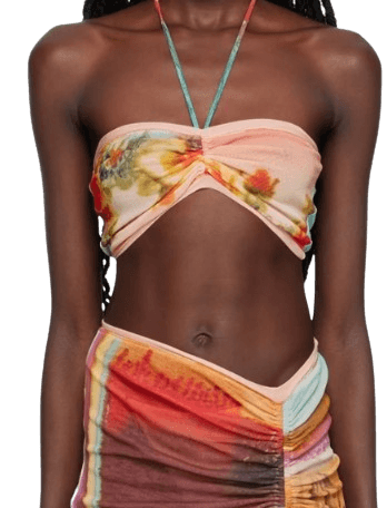 장 폴 고티에 여성 멀티컬러 더 스카프 튜브탑 232808F111006