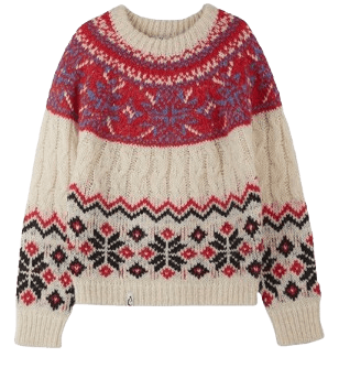 뮤제드 Alpaca Faireisle Knit Pullover - Ivory