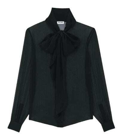 SAINT LAURENT Blouse In Silk Muslin Crepe-black
