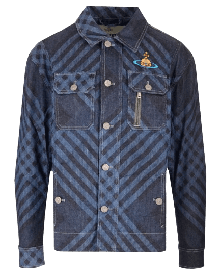 VIVIENNE WESTWOOD Blue Check Denim Jacket