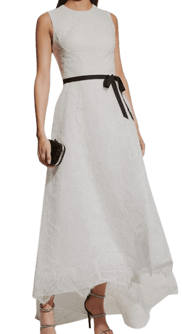 Monique Lhuillier Chantilly Lace Tea-Length Dress