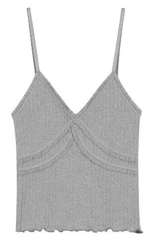HETHERMENT double lace camisole (light grey)