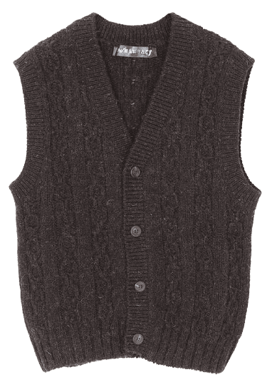 RUGRAT VEST Welsh Black Chain Knit