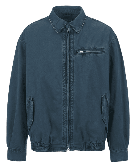 THE VINYL HOUSE DYED CUT OFF BLOUSON BLUE