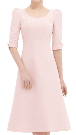 AVOUAVOU WOOL SILK U NECKLINE DRESS