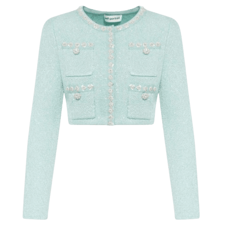 MINT SEQUIN KNIT CARDIGAN