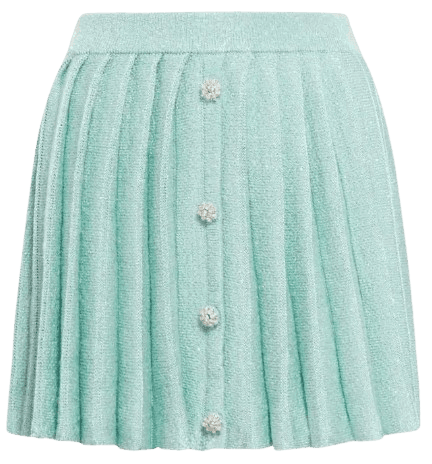 MINT SEQUIN PLEATED SKIRT