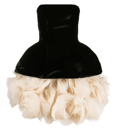 Ana Radu Petal-layer velvet mini dress