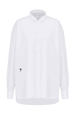 DIOR 윙 칼라 셔츠 화이트 코튼 포플린