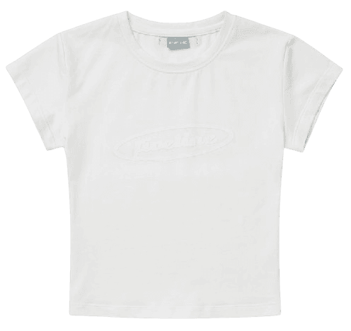 파이브라인 로고 크롭 티 화이트