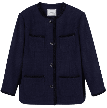 OVERDUE FLAIR ATTITUDE OVER TWEED JACKET_NAVY
