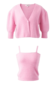 Your name Here 촉촉이 반팔 가디건 SET PINK