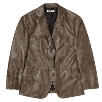 LOTSYOU Muse Faux Leather Jacket Brown