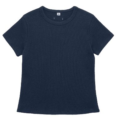 AVAM HOME Waffle Half T-shirt Navy