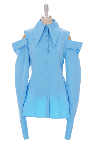 DINT S9026 베트 숄더 트임 게더 핀턱 셔츠