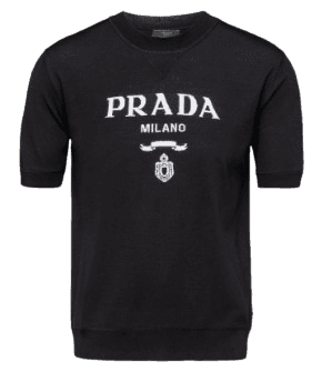 Prada Superfine Wool Crewneck Sweater Black
