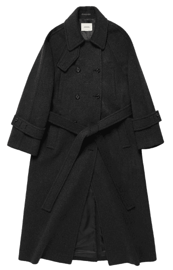 Premium Cashmere-Wool Blend Maxi Coat With Adjustable Wrist Flap