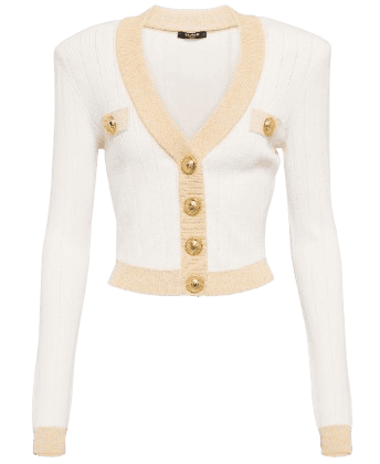 BALMAIN 메탈릭 니트 카디건