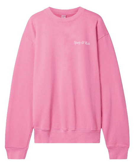 스포티앤리치 프린트 코튼 저지 스웨트셔츠