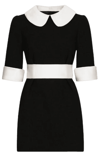 DOLCE&GABBANA 새틴 디테일 울 크레이프 미니드레스