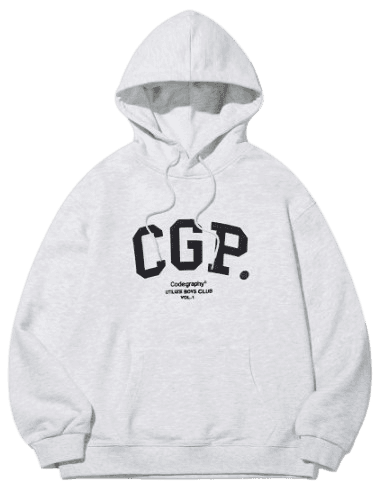 코드그라피 CGP 아치 로고 후디 멜란지그레이