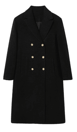 ROLAROLA TAILORED DOUBLE BUTTON COAT BLACK