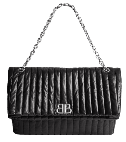 BALENCIAGA WOMEN'S MONACO LARGE CHAIN BAG QUILTED IN BLACK