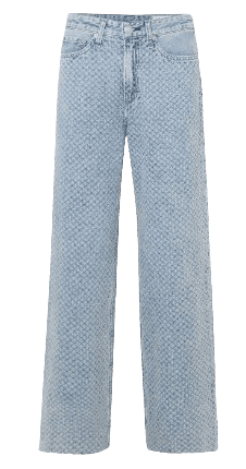 Logan distressed high-rise wide-leg jeans